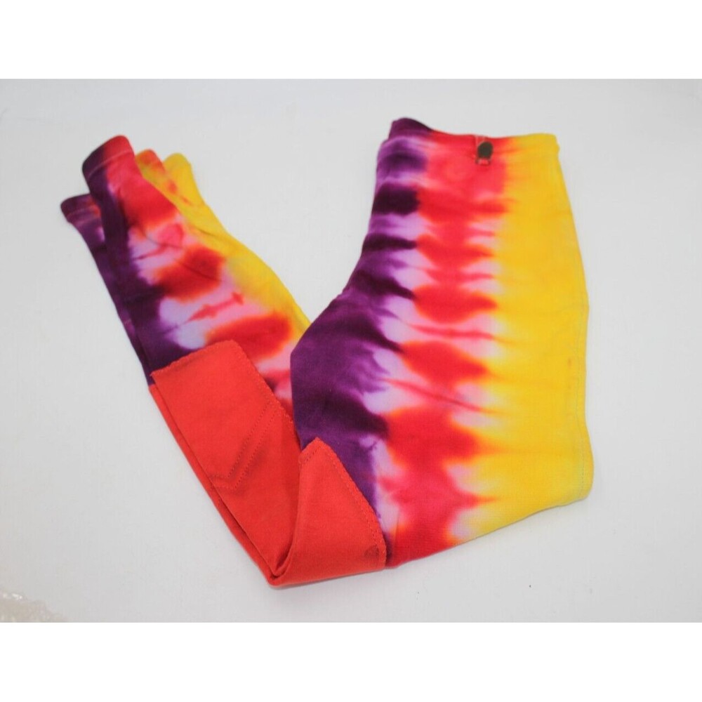 Royal Highness Womens MEDIUM Grip Knee Patch Breeches Tye Dye Purple Yellow Red
